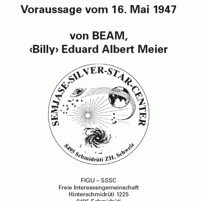 Voraussage vom 16. Mai 1947 von BEAM, ‹Billy› Eduard Albert Meier