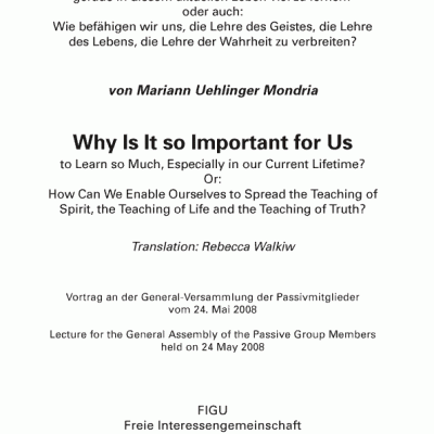 Weshalb ist es für uns so wichtig ...