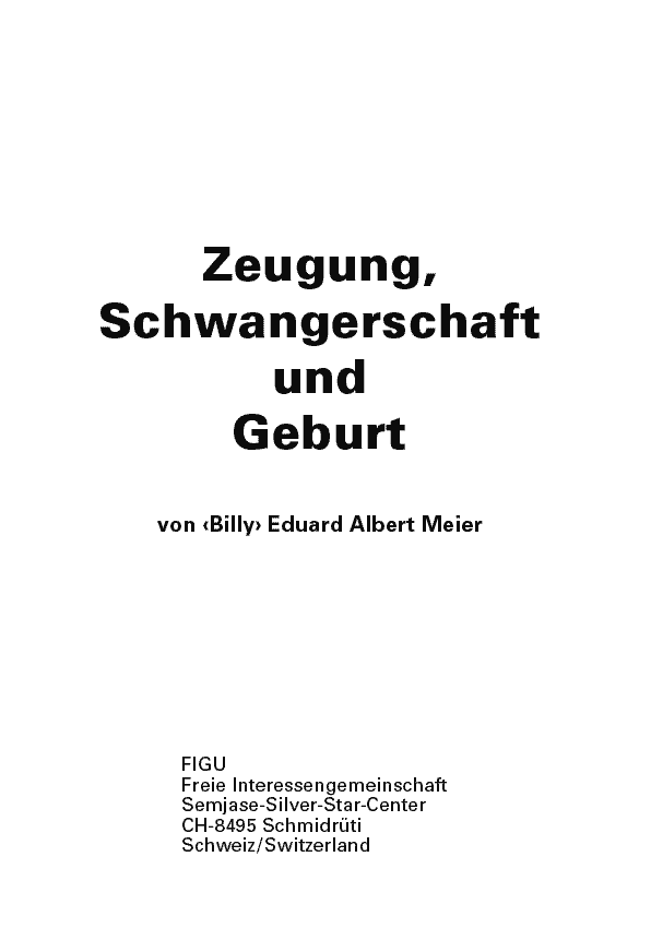Zeugung, Schwangerschaft und Geburt