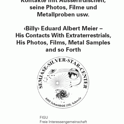 Billy Meier: Seine Kontakte mit Ausserirdischen ... (de/en)