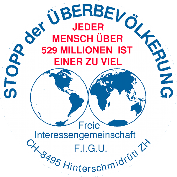 "Aufkleber" Stopp der Überbevölkerung