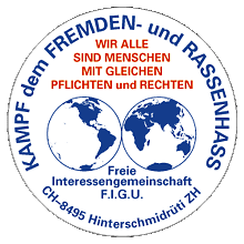 "Aufkleber" Kampf dem Fremden- und Rassenhass